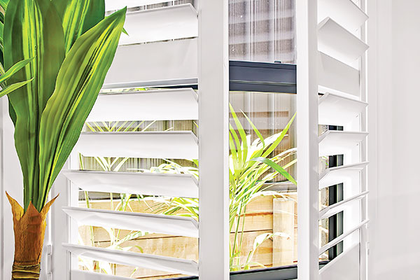 Bi-fold Plantation Shutters for sliding doors